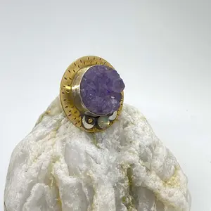 Sun & Moon Amethyst Ring