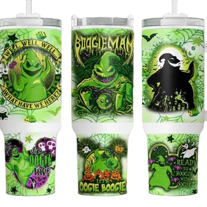 Homemade Company 40oz Cup Print by Me - Custom Design Featuring Oogie Boogie Characters save the planet with stainless/ reusable cup stays cold or hot