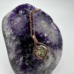Pyrite Oxidized Copper Pendant