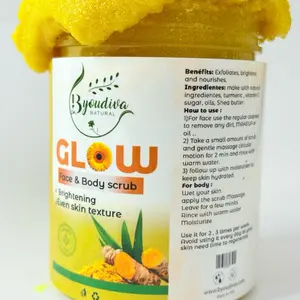 Turmeric Body Scrub - Acne, Dark Spots, Smooth Skin, Face Exfoliate Natural Handmade Scrub Body Care Gentle Body Wash Exfoliant