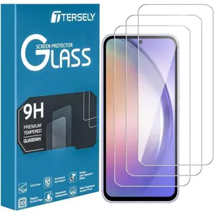 3 Pcs Tempered Glass Protective Screen Protector for Samsung Galaxy A54 5G 2023, Case Friendly, Ultra-Clear, Shatterproof, Anti-Scratch, Fingerprint Film for Enhanced Protection