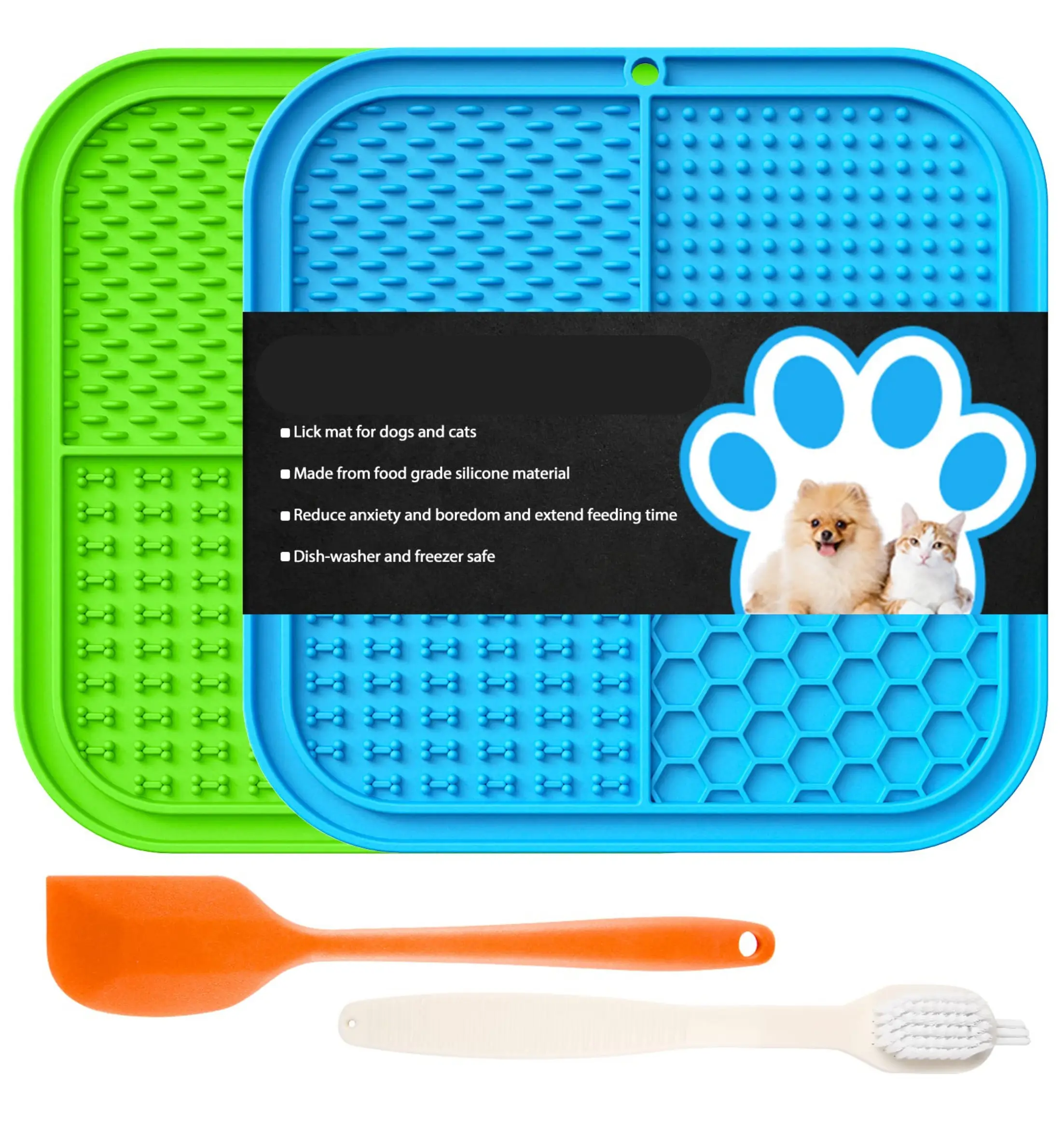 Licking Mat Slow Feeder for Dogs and Cats, Premium Lick Pad with Suction Cups for Dog Anxiety Relief, Slow Feeder Tray