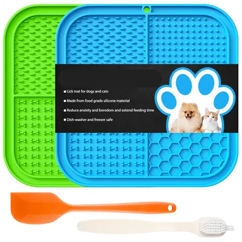 Licking Mat Slow Feeder for Dogs and Cats, Premium Lick Pad with Suction Cups for Dog Anxiety Relief, Slow Feeder Tray
