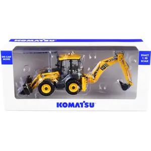 Komatsu WB97S-8 Backhoe Loader Yellow 1/50 Diecast Model by Universal Hobbies