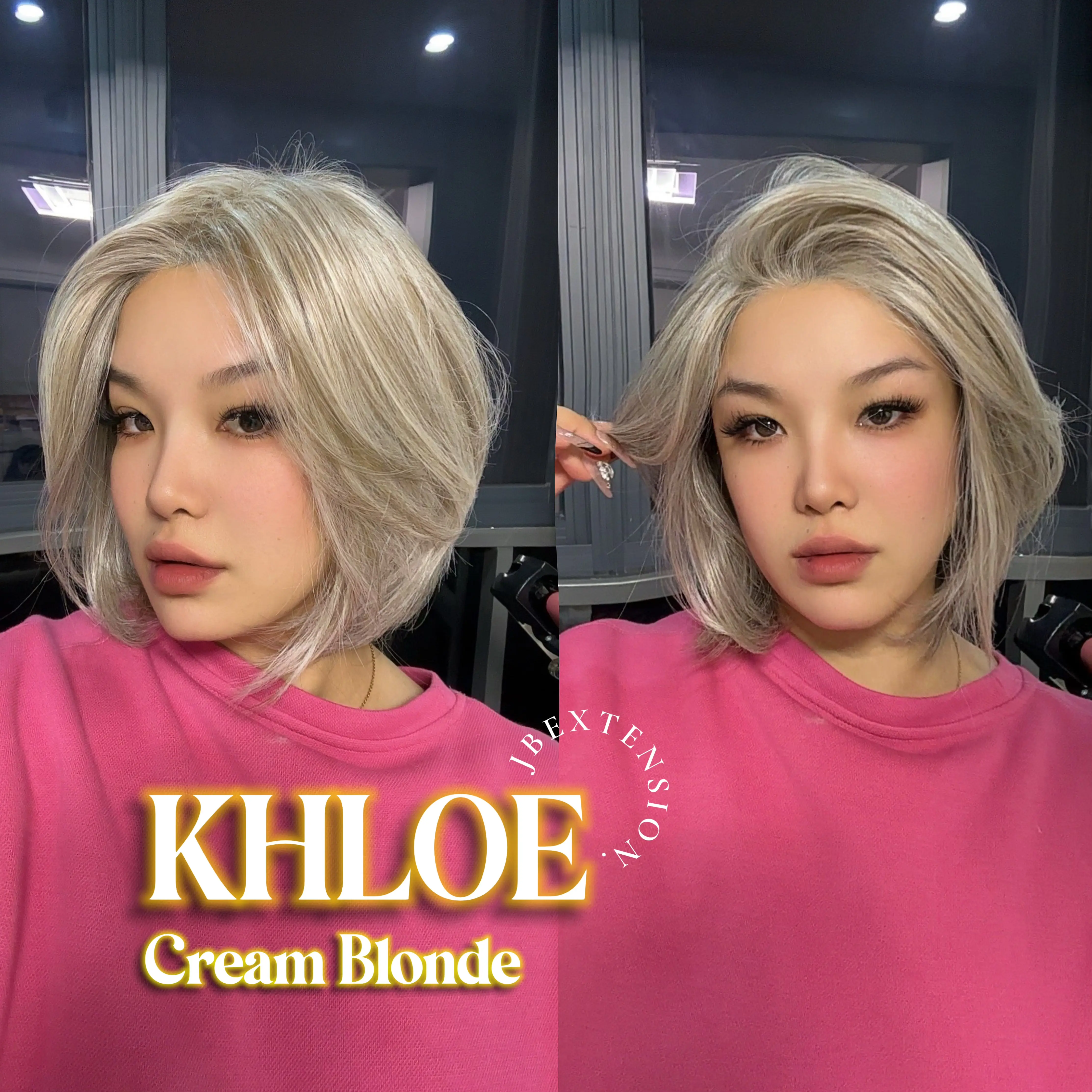 JBEXTENSION 12 Inches Bob Cut Pre-Cut Snowflake Lace Frontlace Glueless Fashion Women Wig KHLOE【PERMATEASE】【BENDY EAR TABS】 JBEXTENSION 12 Inches Bob Cut Pre-Cut Snowflake Lace Frontlace Glueless Fashion Women Wig KHLOE【PERMATEASE】【BENDY EAR TABS】