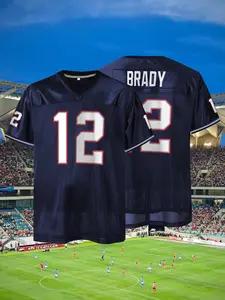 Men's MAYE #10 Retro Rugby Jersey, lightweight jersey, Breathable Football Jersey, V-Neck Embroidered Sportswear, Loose Short Sleeve T-Shirt, Sportswear Top, Perfect for Outdoor Sports Training & Competition