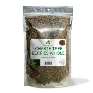 Herb To Body Chaste Tree Berries Whole | Vitex Angus Castus | Wildcrafted | 4oz Spice Flavor Spice Flavor