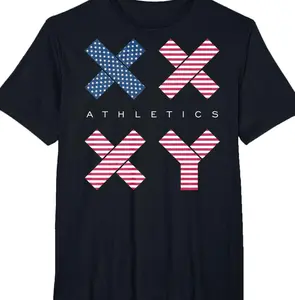 Gender Genetic American Flag XX XY Athletics T-Shirt C53