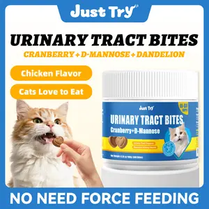 Just Try Urinary Tract Bites Cat Treat – Cranberry & D-Mannose Formula for UTI Prevention & Bladder Support, Chicken Flavor (6.35 oz, 300 Bites)