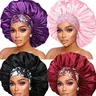 【Black Friday】4-Piece Women’s Sleeping Bonnet Set, Solid-Color Designs with Floral and Geometric Wide Bands, Soft and Comfortable Hair-Care Wraps for Women and Girls