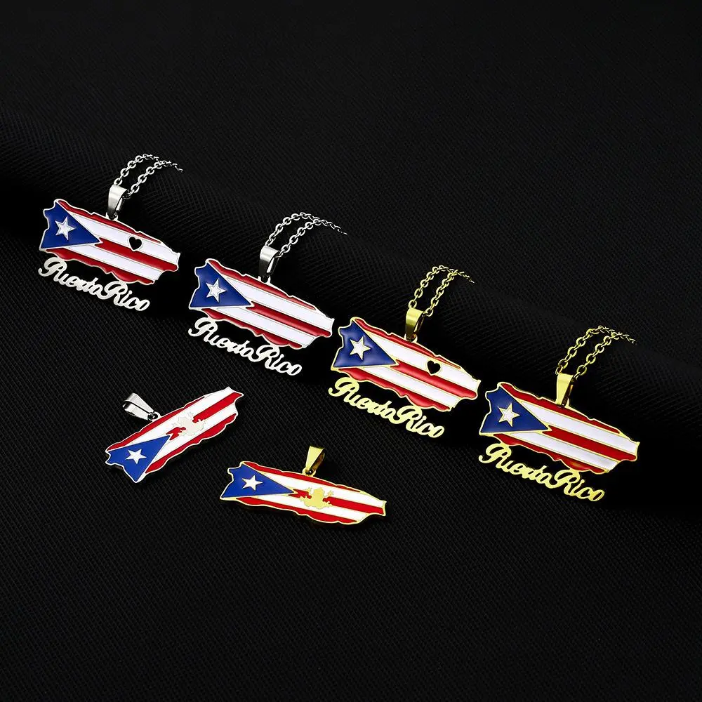 2026 New Arrival Puerto Rico Map Pendant Necklace | Unisex | Fashion Jewelry | Edgy & Stylish | Gift For Him or Her | Waterproof and Corrosion-Resistant Material