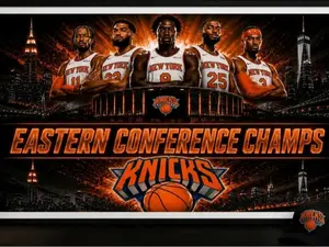 New York Knicks Eastern Conference Champs Wall Art, Basketball Poster Print (No Framed)