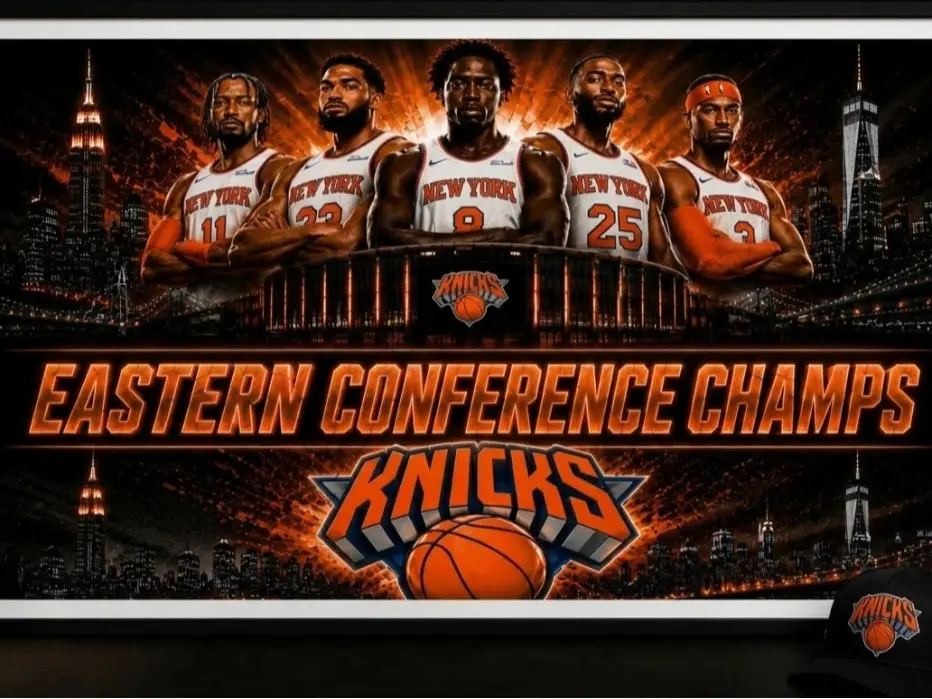New York Knicks Eastern Conference Champs Wall Art, Basketball Poster Print (No Framed)