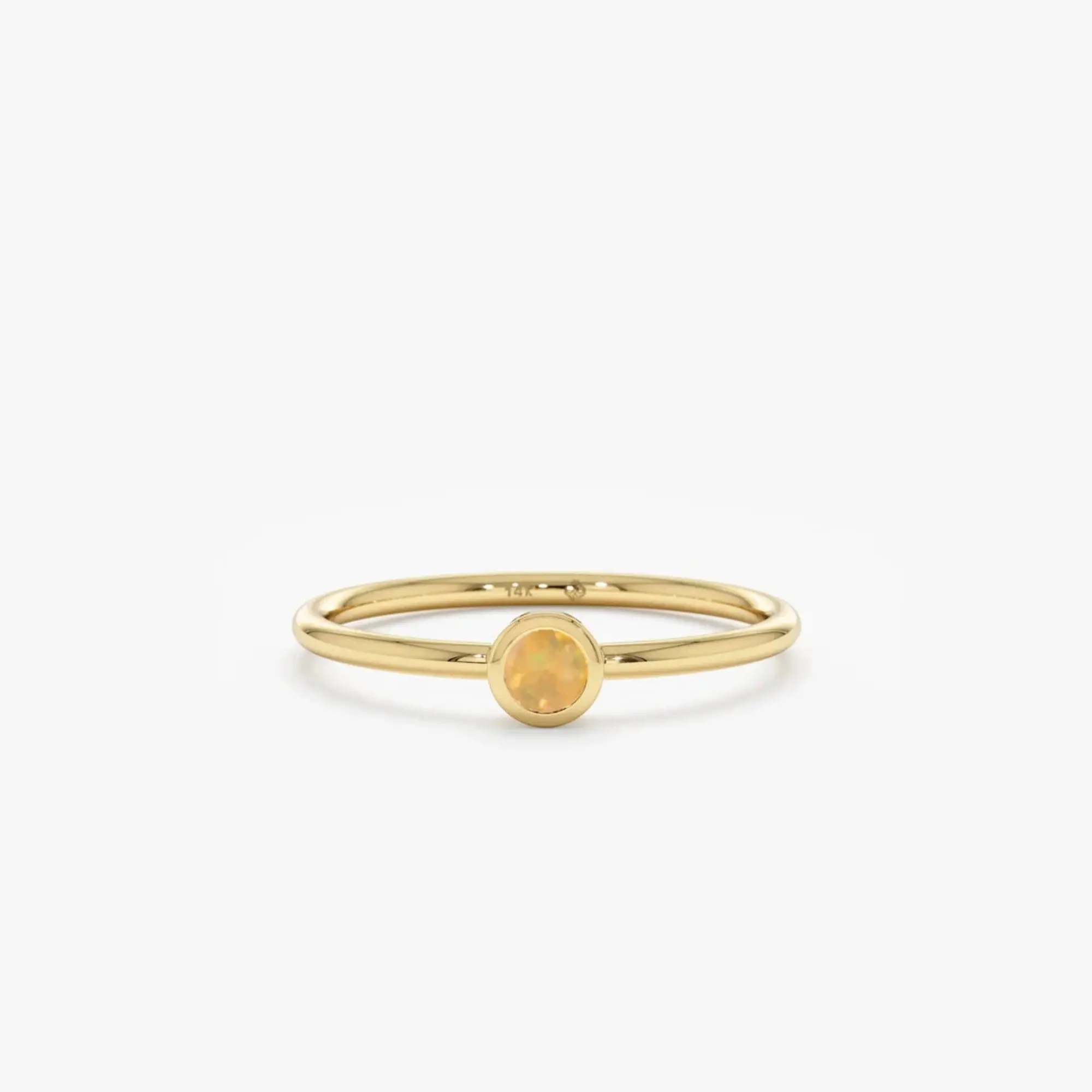 Natural Opal Bezel Ring, Vienna