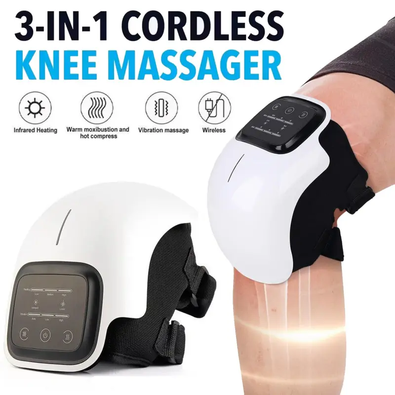 Knee massager, hot compress red light therapy three in one, wireless portable Lightweight knee therapy equipment, thoughtful gifts from grandparents, preferred by fitness enthusiasts