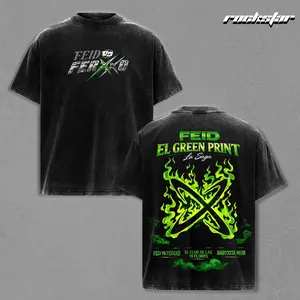 Feid Ferxxo Merch Size S-5XL - FEID vs FERXXO: Falxo Tour 2026 High-Quality Washed T-Shirt Heavy Cotton Unisex T-Shirt, Graphic Reggaetón, Latin Pop Feid Ferxxo Fan Merch Gift For Music Lover