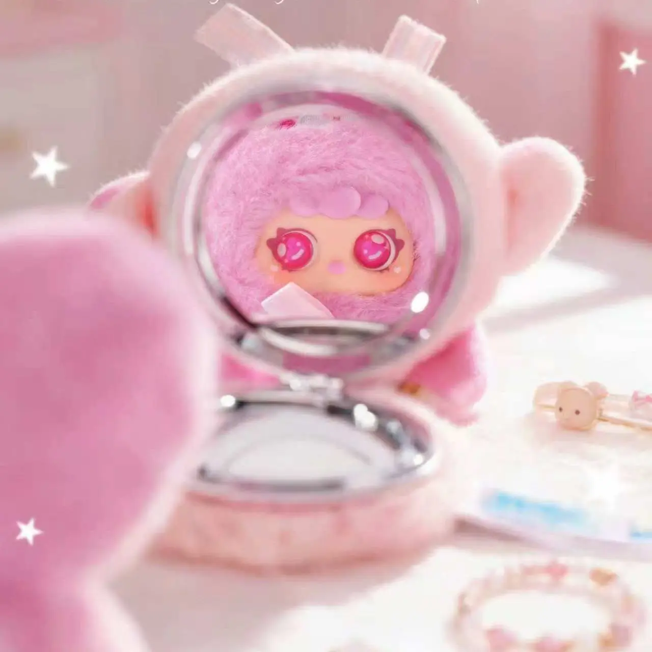 MIGO - Sugar Heart Soft Makeup mirror Plush Doll Blind Box Collection Cute bag partner Stuffed Animal Toy for Collection