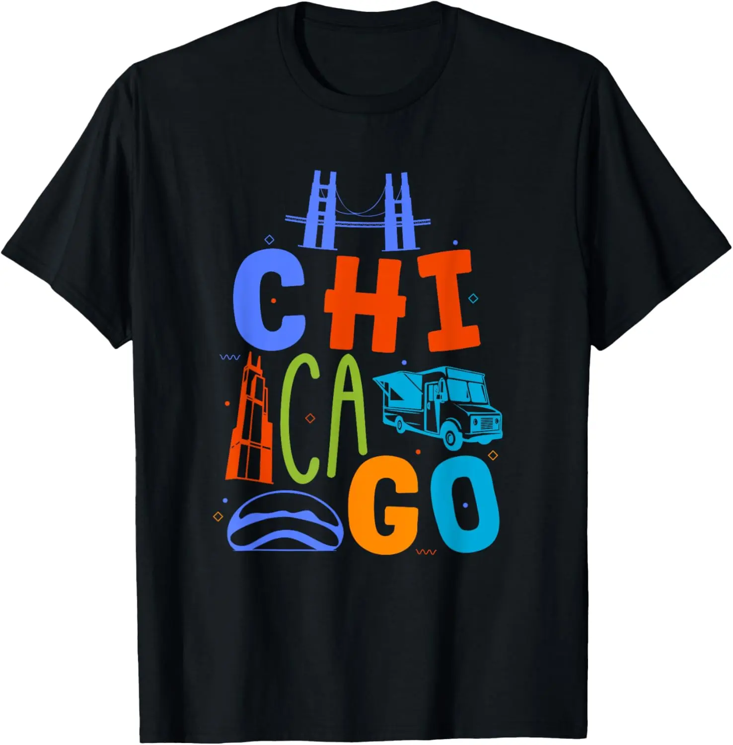 100% Cotton Chicago Souvenir Skyline Chicago Lover Illinois Chicago T-Shirt