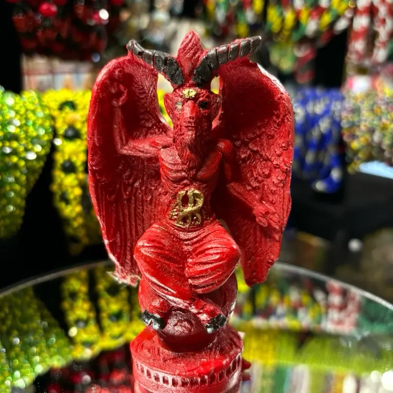 Small Red Devil Statue, Mini Decorative Figurine for Home Shelf Ornament