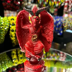Small Red Devil Statue, Mini Decorative Figurine for Home Shelf Ornament