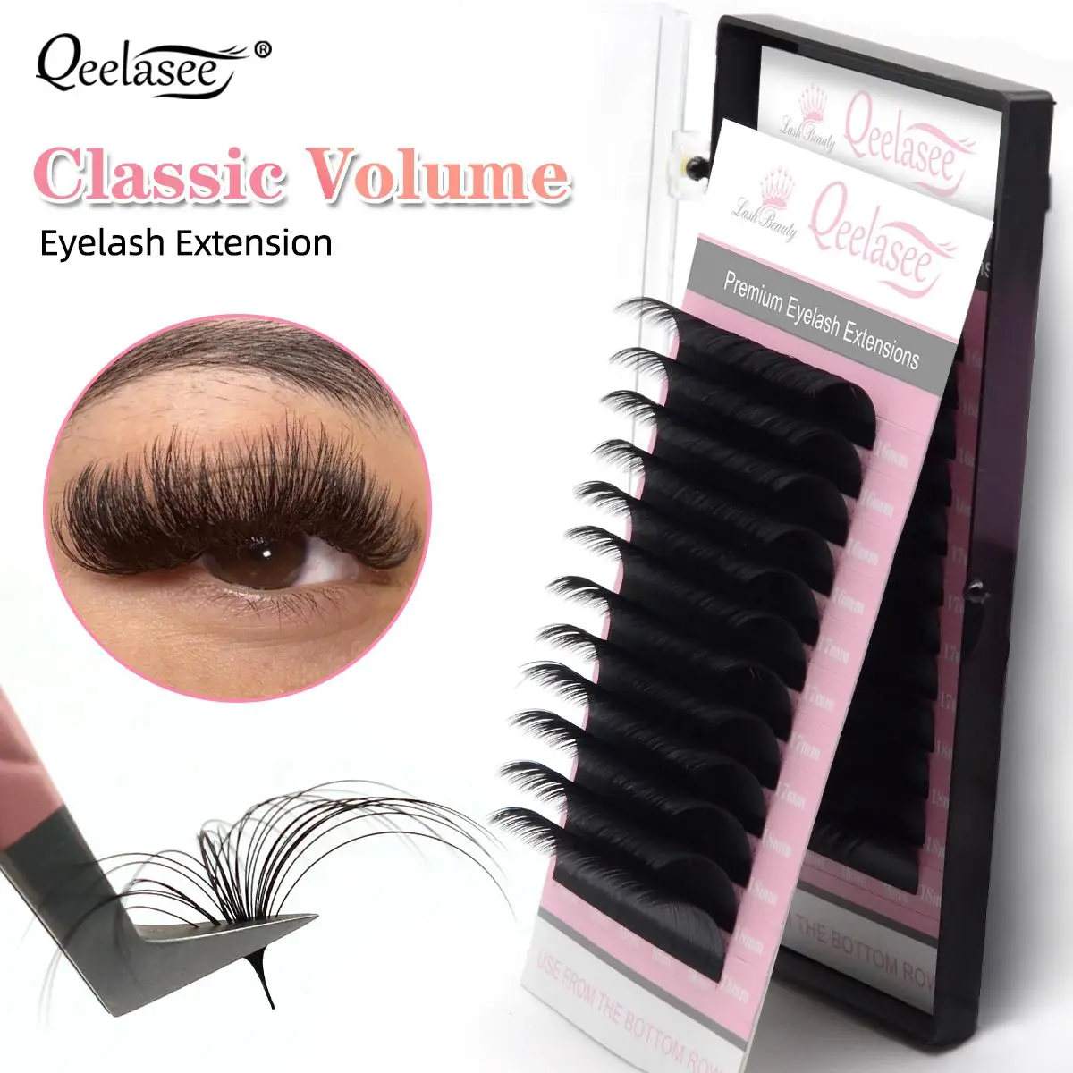 Qeelasee Professional Mink Individual False Eyelash Extensions Maquiagem Cilios Volume Fan Eye Lashes Wholesale Supplies 2026 New