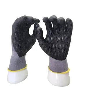 6 PAIR D'LUXE DOTTED COATED GLOVES /SPANDEX AND NYLON SHELL WITH NITRILE COATED GLOVES
