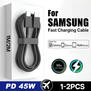 2Pack 3.3/6.6ft 45W Dual Type-C Super Fast Charger Cable | 5A PD USB C to USB C Type C Charging Quick Charge Data Cable for Galaxy S25/S24/S23 iPhone17 16 15pro max, Hua wei, Oppo, Vivo