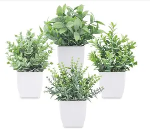 4 Packs Artificial Fruit Plants - Small Faux Plants for Bathroom & Home Decor