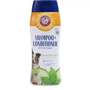 Arm & Hammer 2-in-1 Dog Shampoo & Conditioner – 20 oz Cucumber Mint All Dogs Gentle Cleaning Formula