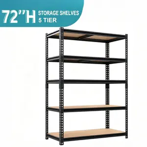 Adjustable heavy-duty storage shelving unit — multipurpose metal organizer rack for home, garage, kitchen, and warehouse storage