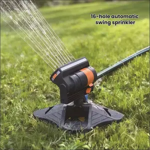 1 Pack Outdoor Garden Swing Sprinkler Sprinkler Automatic Garden Sprinkler 16 Nozzles Adjustable Flow Lawn Swing