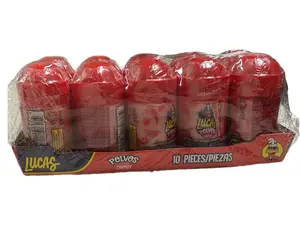 Lucas Polvos Mexican Candy Powder – 10 Pieces (20g Each, 200g Total / 7.1 oz) | Chamoy, Mango or Watermelon Flavor