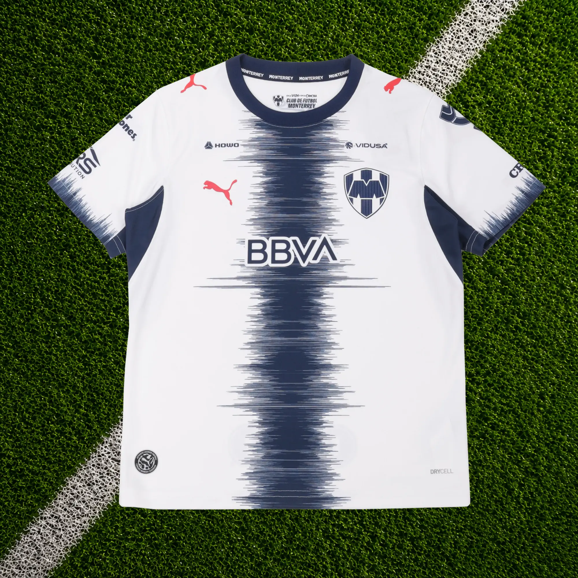 White Monterrey Away Soccer Shirt 26-27, Mexico Game Day Sports Top, Quick-Dry Short Sleeve Soccer Jersey for Liga MX Fan, Full Size S-5XL