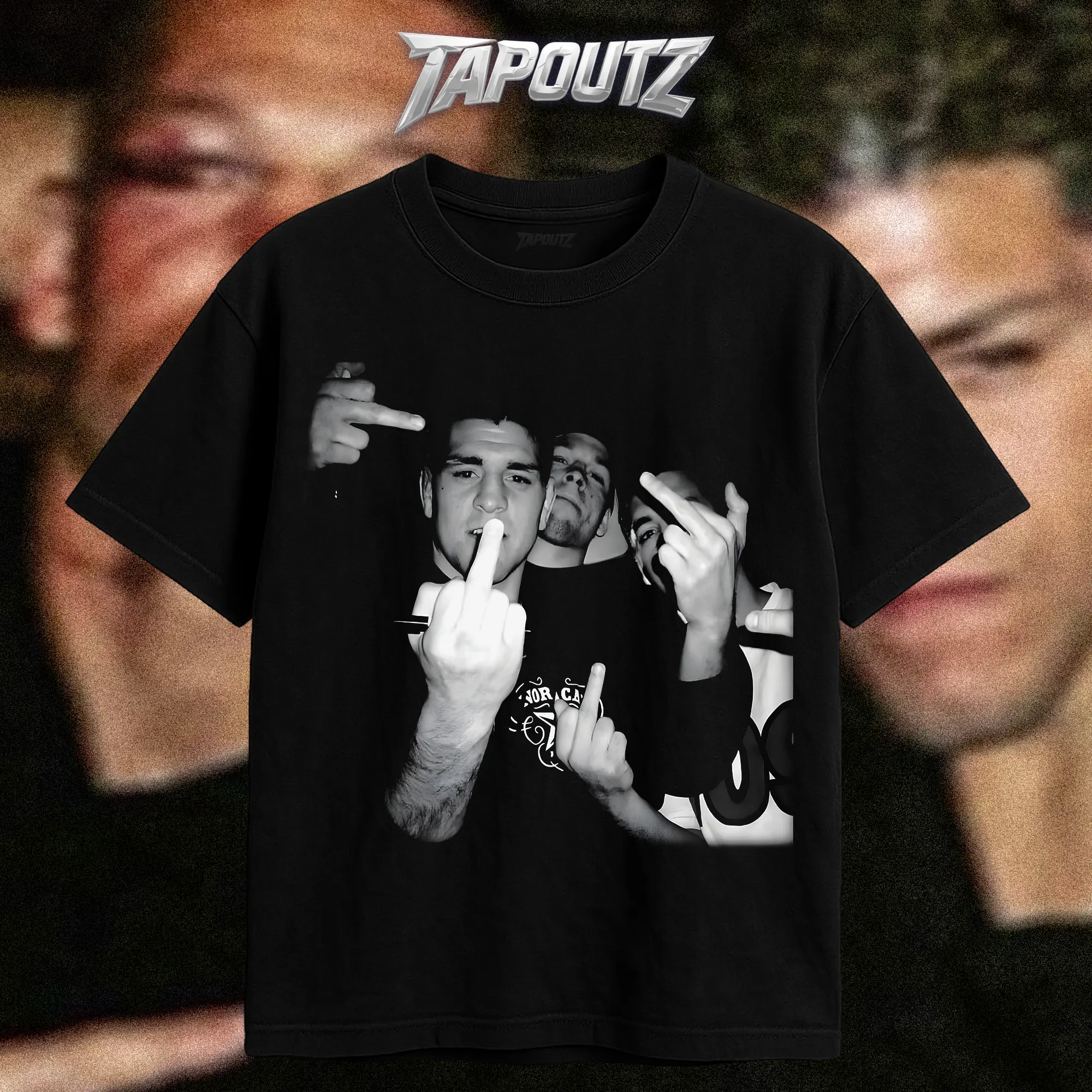 TAPOUTZ Diaz Brothers Middle Finger Heavy Cotton UFC Nate & Nick Diaz Funny Meme Apparel, DTG Printed Classic Gift for UFC Fans