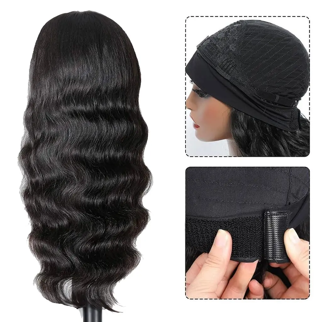 30 Inch 250% Density Headband Wig Blended Human Hair Body  display picture 1