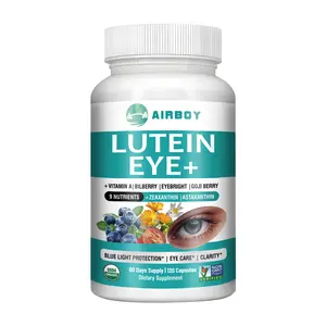 Airboy Nutritional Supplement, Dietary Capsules 120 Capsules, for eye health, supporting the macula and retina, rich in Vitamin A, lutein, and zeaxanthin.