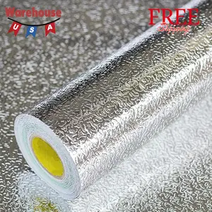 Kitchen Wallpaper Oil Proof Sticker Backsplash Aluminum Foil Self