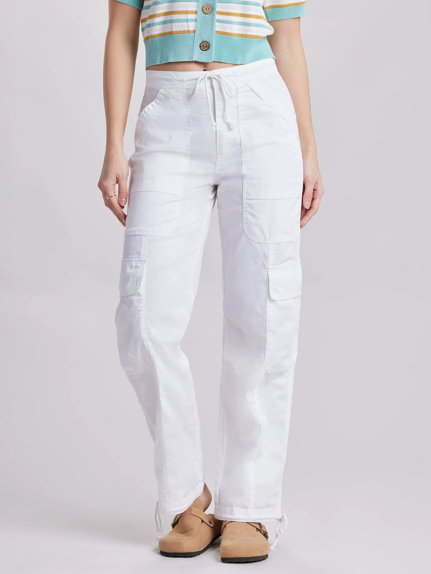 Tessa Twill Cargo Pants – Women’s Straight-Leg Utility Cargo Trousers with Pockets