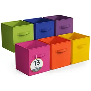 Sorbus 6 Pack 13 Inch Foldable Fabric Storage Cubes