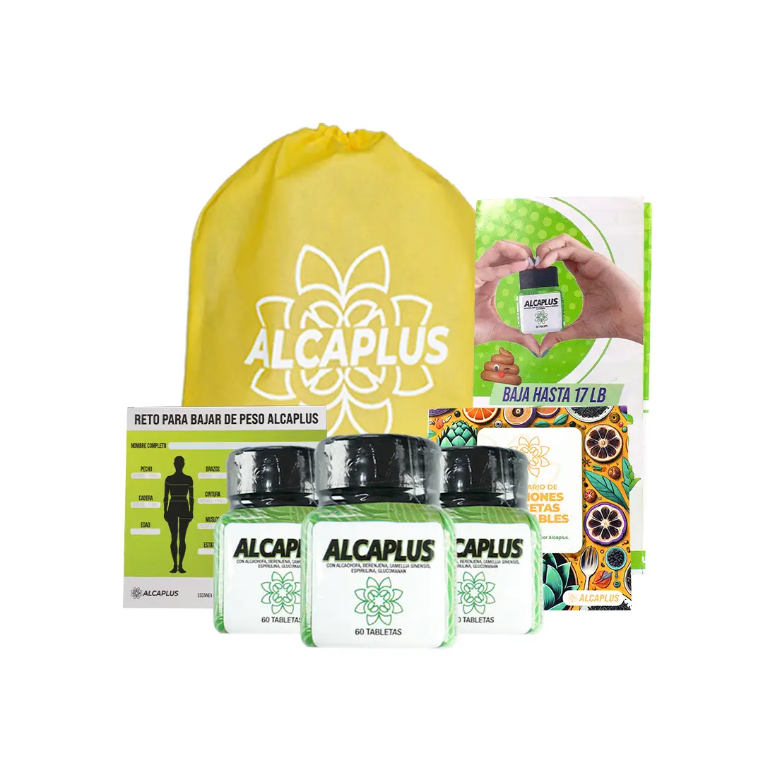 Alcaplus FULL Pack - Natural Digestive Health Support - 60 Tablets - Fitness, Vitamin Dietary, Sugar-Free - Edible, Healthcare