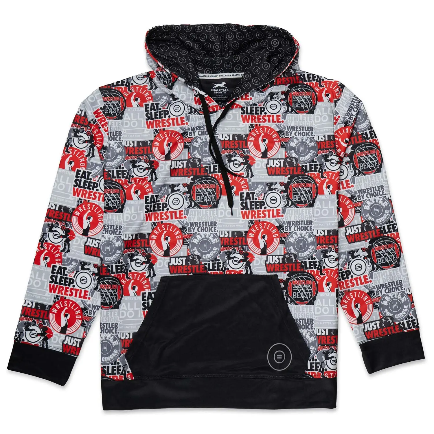 Wrestlers' Graphic Pullover Hoodie - Midweight, Soft, Durable Fabric, Distinct Print "Wrestling Life" Gameday Athletic Fashion Activewear for Off-Duty Use