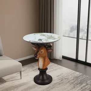 ARCH Deer Head Accent Table Animal Statue End Tables Livingroom   WL