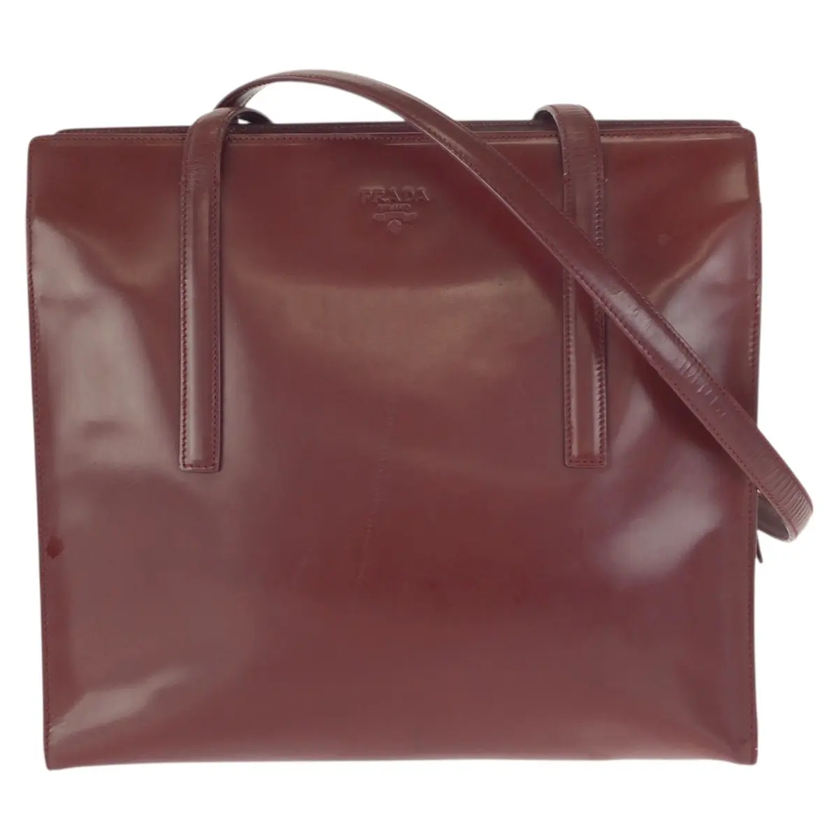 Pre-owned PRADA Patent Leather Shoulder Bags Spazzolato Shoulder Tote Bag