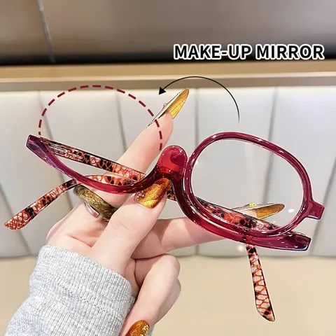 Colorful Makeup Reading Glasses with Multi-Functional Spring Legs, Super Light and 180-Degree Rotatable Reading Glasses, with a Free Glasses Cleaning Cloth, Multiple Color Combinations Available, High Quality Eyewear, Lightweight Durable Glasses