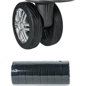 8 count  Luggage Wheel Covers, Suitcase Wheel Protectors for 1.97-2.56" Spinner Wheels, Essential Travel Luggage Accessories Black