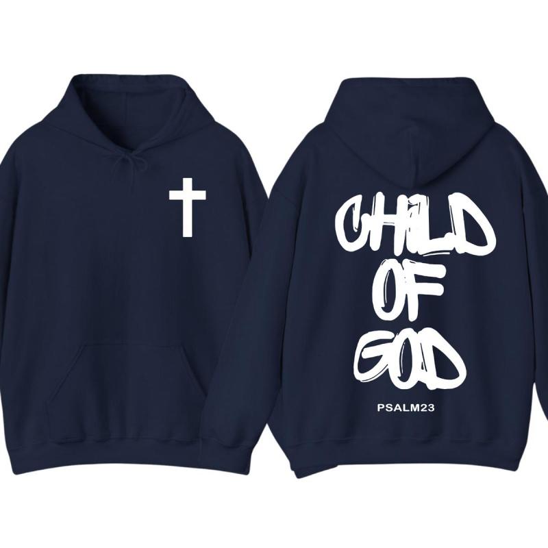 Child of God 2-sided Hoodie, Faith Graphic Pullover, Christian Streetwear Sweatshirt, Unisex Casual Outfit, Trendy Spiritual Apparel
