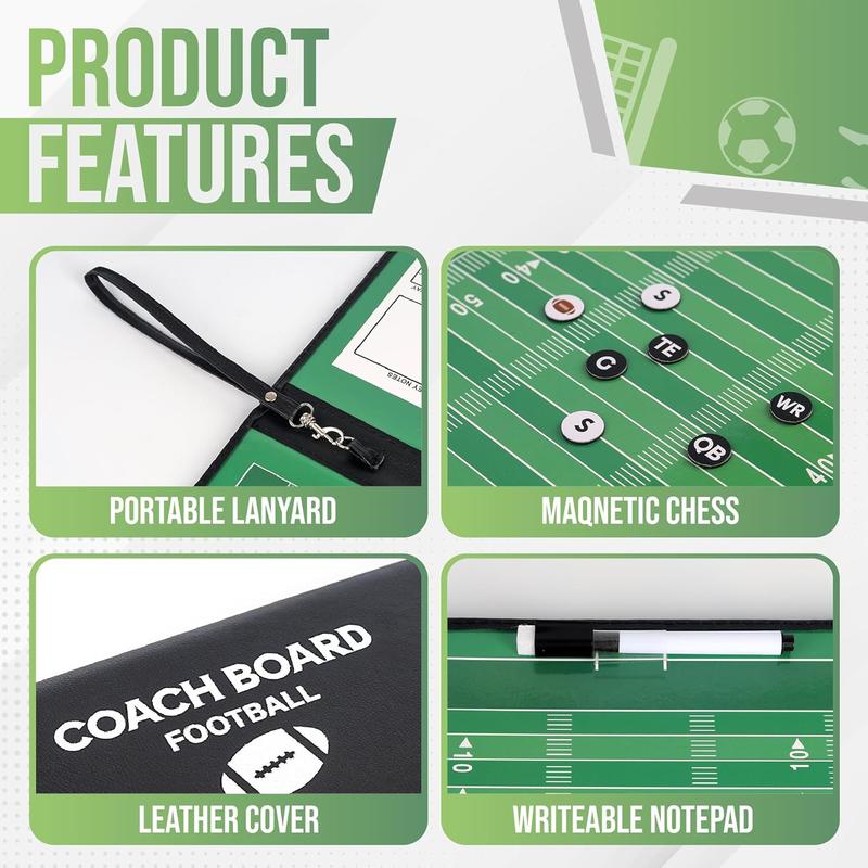 Dry Erase Coaching Board,  Coaches Clipboards, Portable Foldable Tactics Board with Dry Erase Marker Pen and  - Basketball, Football, Soccer, Hockey