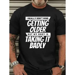 Mens Plus Size Graphic TShirt I Dont Mind Aging But My Body Is Struggling Casual Round Neck Breathable Machine Washable Plus Size