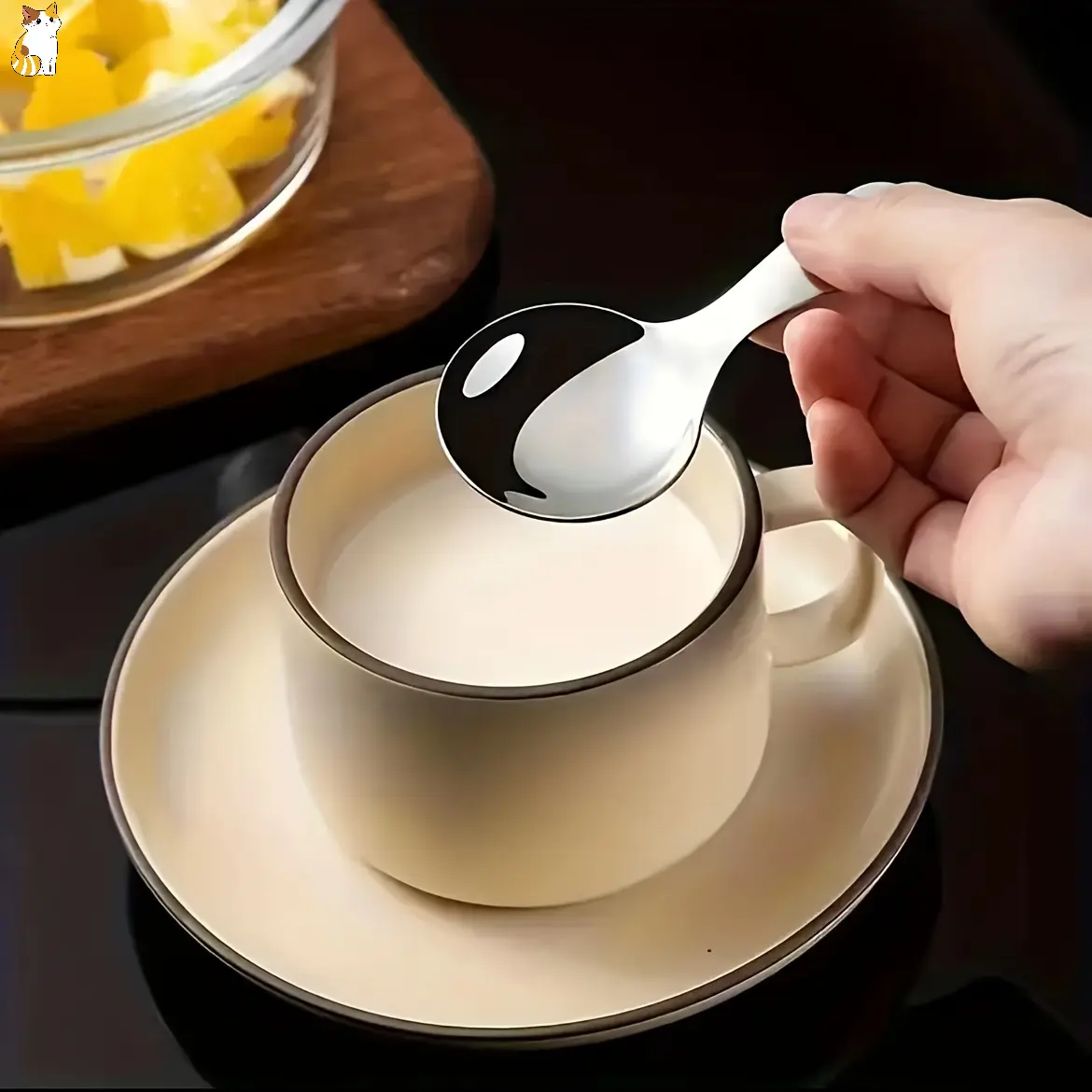 10 Pack Mini Round Spoons Short Handle SUS304 Stainless Steel Small Spoons for Ice Cream Tea Coffee Cute Dessert Spoons for Rice Soup Yogurt