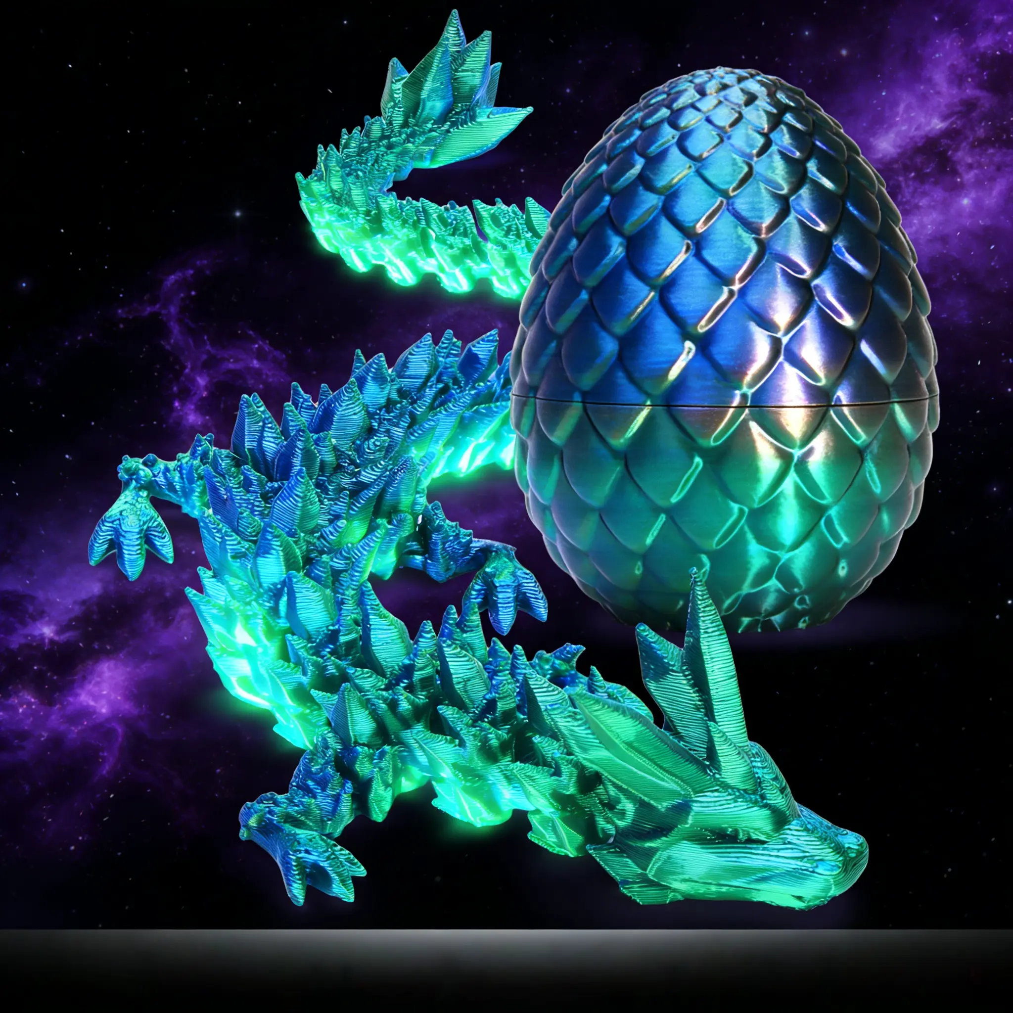 3D-Printed Dragon Egg Decorative Ornament Figurine - Colorful Gradient Fantasy Art Statue, Collectible Figurines, Single Unit Home Office Desk Decoration, Creative Gift for Dragon Lovers, 3D-Printed Figurines